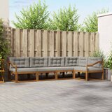  Set vanjskih sofa s jastukom 5 pcs Prirodna i svjetlosiva | Eponuda.com