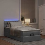  Otomanski krevet s madracem i LED svijetlosiva 80x200cm tkanina | shoptok.hr