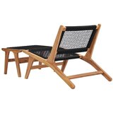 In ležaljka s osloncem za noge od masivne tikovine i konopa | shoptok.hr