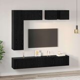  Set TV komoda 8 kom. Crni hrast Konstruirano drvo Crna 190,5 x 28,5 x 151 cm | Shoptok.si