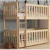 Molarem Home Drveni dječji krevet na kat Konrad - svijetlo drvo - 180x80 cm - Madrac PE pjena 8 cm-spužvasti madrac | shoptok.hr