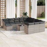 vidaXL 13-dijelni set vrtnih sofa poliratan s jastucima svijetlosivi | shoptok.hr