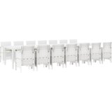  Komplet za jedilnico v vrtu 15 pcs Bela Polt rattan | Shoptok.si