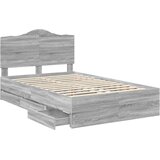  Krevetna konstrukcija s ladicama Siva Sonoma 120 x 190 cm | shoptok.hr
