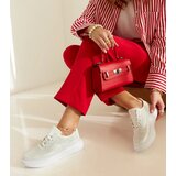 Gemre Women's Silver Platform Lace-Up Perforated Sneakers Lori | Shoptok.si