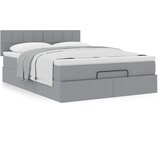 vidaXL Otomanski krevet s madracem svijetlosivi 140x190 cm od tkanine Cijene