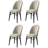 Hanah home Ritim - Cream, Black CreamBlack Chair Set (4 Pieces) | ePonuda.com