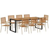  Vrtni set za objed 9 pcs Bež i smeđa poliratan | shoptok.hr