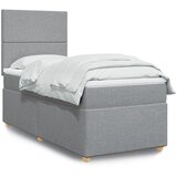  Okvir kreveta s oprugama i madrac svjetlosivi 80x200cm tkanina | shoptok.hr