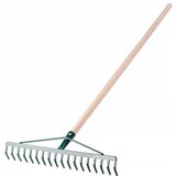 KADAX Grablje za listje, kovinske grablje za travo z ročajem, 137 cm, 18 zob, (5000346798) | Shoptok.si