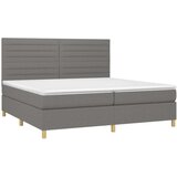  Krevet s oprugama i madracem tamnosivi 200 x 200 cm od tkanine | shoptok.hr