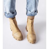 Gemre Beige eco-suede lug sole boots Milo | ePonuda.com