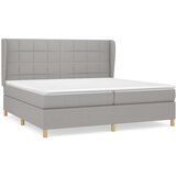  Box spring postelja z vzmetnico svetlo siva 200x200 cm blago, (20761052) | Shoptok.si