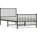 Metalni okvir kreveta uzglavlje i podnožje crni 90 x 200 cm | Eponuda.ba