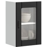 Maison Chic Kuhinjska stenska omarica - Kuhinjska omarica steklenimi vrati Lucca črn iu661, (22063929) | Shoptok.si