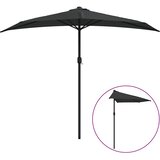 Balkonski suncobran crni 270 x 144 x 222 cm polukružni | Shoptok.si