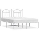  The Living Store Kovinski posteljni okvir z vzglavjem bel 140x190 cm - Posteljni Okvir, (21450096) | Shoptok.si