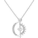 INF Ogrlica z obeskom Sonce in Luna Silver, (21237794) Cene