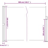  Bočna tenda na uvlačenje crna 160 x 300 cm | shoptok.hr