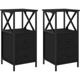  Noćni ormar s ladicama 2 pcs Crni hrast 34 x 35,5 x 70 cm | Eponuda.ba