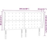  Uzglavlje s ušima crno 203x23x118/128 cm od tkanine | shoptok.hr