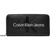 Calvin Klein Jeans Denarnice SCULPTED ZIP AROUND MONO K60K607634 Črna