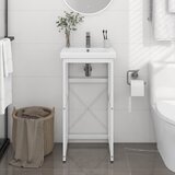 vidaXL Kopalniški regal bel 40x38x83 cm železo | Shoptok.si