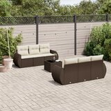 Maison Chic Seti vrtnega pohištva - Vrtna garnitura - Vrtni pohištvo set 7-delna z blazinami rjav poli ratan, (21801332) | Shoptok.si