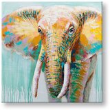  Slikana slika na platnu SLON 70x70 cm (umjetničke slike) Cijene