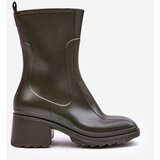 Boto Women's Matte Wellies Boots On Heel Dark Green Bertaida | shoptok.hr