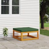 The Living Store Vrtni naslon za noge z zeleno blazino trden akacijev les - Vrtni Naslon Za Noge, (21478477) | Shoptok.si