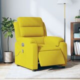 vidaXL Električni masažni naslanjač rumen žamet | Shoptok.si