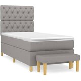  Okvir kreveta s oprugama i madrac svjetlosivi 80x200cm tkanina | shoptok.hr