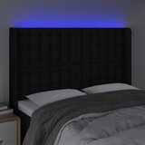  LED uzglavlje crno 147 x 16 x 118/128 cm od tkanine | shoptok.hr