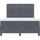 Box Spring Krevet s Madracem &amp LED Tamno Siva 140x190 cm Baršun | shoptok.hr