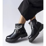 Gemre Black ankle boots with decorative chains Mezzavia | Shoptok.si