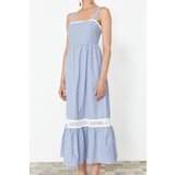 Trendyol Blue Waist Opening Guipure Detailed Maxi Woven Dress | shoptok.hr