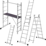 KADAX Mini aluminijasti oder 2x7 stopnic Zložljiva delovna ploščad Lestev 3v1, (5000357001) | Shoptok.si