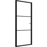 Furnova Notranja vrata ESG steklo in aluminij 93x201,5 cm črna, (21944545) | Shoptok.si