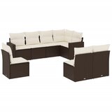  8-dijelni set vrtnih sofa s jastucima smeđi od poliratana | shoptok.hr