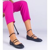 D/CEO marka niezdefiniowana Black eco-leather ballet flats with buckles Vitoldora | Shoptok.si