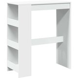 vidaXL Barska miza s policami bela 90x40x103,5 cm inženirski les | Shoptok.si