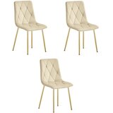 Libra stolica - svijetlo bež baršun / zlatne noge x 3 | shoptok.hr