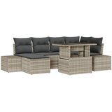 vidaXL Set od 7 Vrtnih Sofi s Jastučićima Svijetlo Sivi Poli Ratan | shoptok.hr