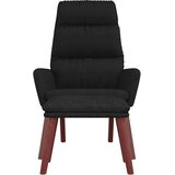  Stolica za opuštanje s tabureom od tkanine crna | shoptok.hr