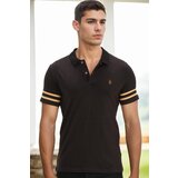 Dewberry T8585 MEN'S T-SHIRT-BLACK-CAMEL-2 | Shoptok.si