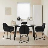 vidaXL Trpezarijske stolice 4 pcs Baršun Crna 55 x 50 x 84 cm | Eponuda.com
