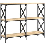 Maison Chic Konzolna mizica - miza ob steni sonoma hrast 100x28x80,5 cm inženirski les, (21786305) Cene
