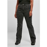 UC Ladies Women's high-waisted denim trousers with a straight slit in black Cene