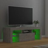 TV ormarić s LED svjetlima siva boja betona 120 x 35 x 40 cm | shoptok.hr